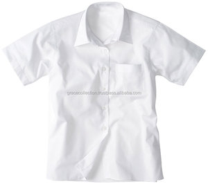 Chemise blanche à manches courtes pour lycéennes, uniforme scolaire - Product Image 2