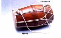 Tambour en bois indien, ensemble d'instruments de musique, artisanat en bois, 1 pièce