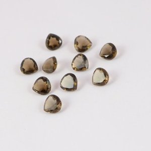 หินควอทซ์สโมคกี้ธรรมชาติขนาด4มม. เพชรพลอยทรงหลวมรูปหัวใจอัญมณีผู้ผลิตร้านค้าออนไลน์ในราคาโรงงานทั่วไป - Product Image 1
