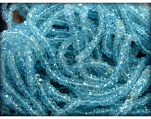 Perles à facettes aigue-marine naturelles en forme de cocarde de qualité supérieure - Product Image 1