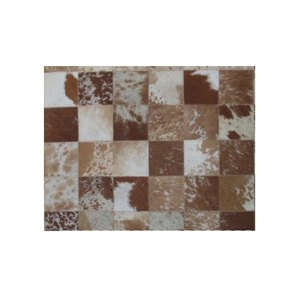 Tapis Patchwork en cuir de vache antidérapant, moquette de salon, à la mode, disponible en stock - Product Image 1
