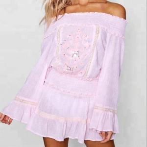 ชุดเดรสงานปักสไตล์หรูหรามีสไตล์ Odm/oem ชุดเดรสคลุมชายหาดแบบตะวันตกสำหรับผู้หญิงชุดปาร์ตี้แบบตะวันตกลำลองแบบตะวันตก - Product Image 1