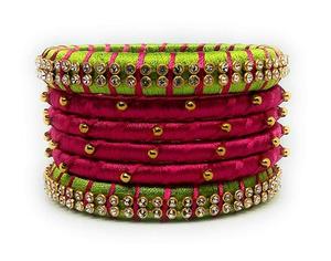 Crystal Studded Thread <b>Bangle</b> <b>Set</b> - Product Image 1