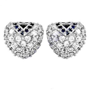 925 pendientes de tuerca de corazón de plata esterlina sólida con tinta Cubic Zirconia diamante y perla en forma de corazón para regalos de boda y fiesta - Product Image 2
