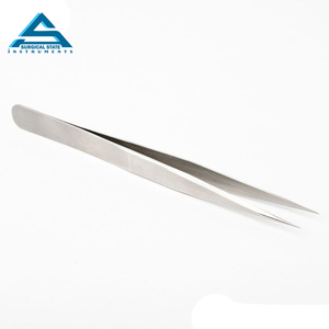 Pince à épiler droite professionnelle en titane de haute qualité multi-revêtement en acier inoxydable incurvée avec pointe pointue - Product Image 4