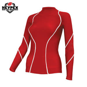 เสื้อกล้ามระบายความร้อนแขนยาวรัดรูปสำหรับผู้หญิง, ผ้าโพลีเอสเตอร์ถักคอเอวหน้าอก - Product Image 4