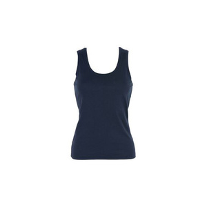 เสื้อยืดผู้หญิงแขนกุดสีทึบเสื้อครอปเข้ารูปคอโอสำหรับผู้หญิงพร้อมโลโก้ตามสั่ง - Product Image 6