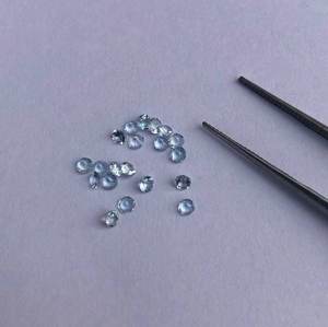 Piedra de Topacio azul cielo Natural de 2,5mm, piedras preciosas sueltas redondas facetadas, fabricante de joyas, compre en línea ahora a precio de fábrica al por mayor - Product Image 1