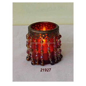 Support votif décoratif rouge pour la décoration du festival Diwali - Product Image 1