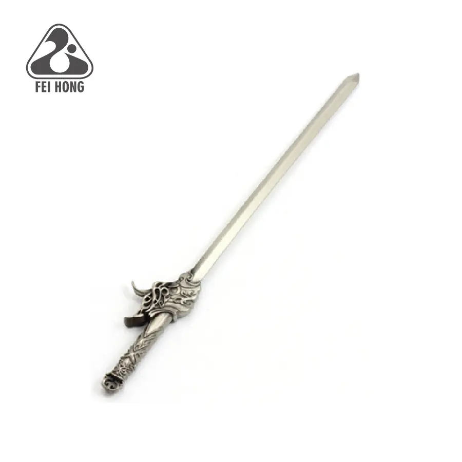 personalizzati nuovo design a forma di spada tagliacarte di metallo bianco