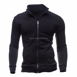 Sweat-shirt d'hiver à capuche pour homme, chaud, coupe ajustée, col montant avec fermeture à glissière, veste d'extérieur à motif solide de créateur - Product Image 1