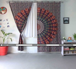 ที่แขวนติดผนังม่านโบโฮทำจากผ้าฝ้ายลายนกยูงมันดาลาสำหรับตกแต่งบ้านมีหลายสี - Product Image 2