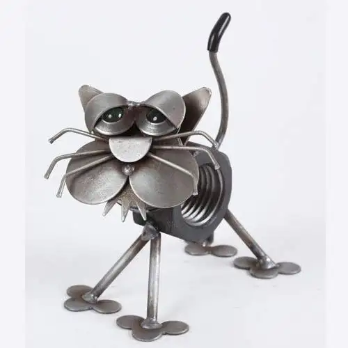 수공예 재활용 금속 고양이 예술 조각