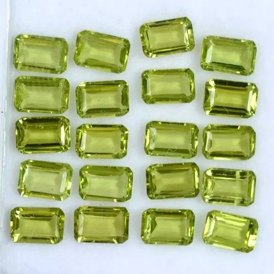 5x7mm Natural Peridot Faceted Octagon Cut Loose Gemstones