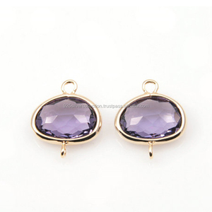 Attrayant violet améthyste 925 argent connecteur de pierres précieuses lunette en laiton pour la fabrication de bijoux connecte des pierres précieuses avec de l'argent 925 - Product Image 2