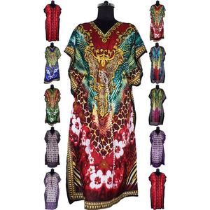 OEM Latest Design Printed Sleeveless Silk Long Kaftan <b>Abaya</b> <b>Women</b> Evening Dress - Product Image 1