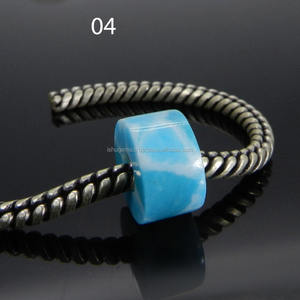 Larimar Sintético 14x8x5mm, Forma de Neumático Liso, Piedra Preciosa con Orificio Grande para Pulsera - IG0135 - Product Image 4