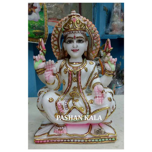 Estatua de mármol hecha a mano, estatua de Maa Laxmi - Product Image 1