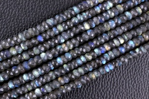 Fabulosas Cuentas de Labradorita Natural Facetadas en Forma de Rondelle, Color Azul Brillante, 6mm, Calidad AAAA, Genuinas, Venta al Por Mayor - Product Image 4