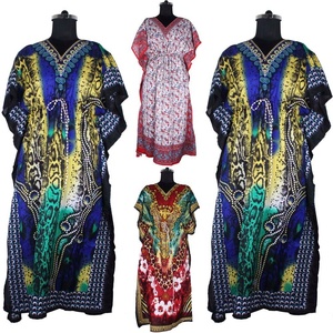 2025 el más nuevo vestido largo Kaftan de primavera para damas Anokhi Caftan Maxi vestido Floral bloque estampado Loungewear Anokhi Pull string Kaftan - Product Image 1