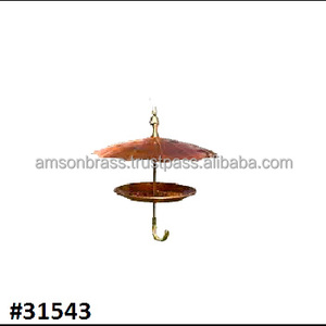 เครื่องให้อาหารนกแบบมีร่มสำหรับกลางแจ้งที่ให้นกที่ป้อนด้วยโลหะชุบทองแดง - Product Image 1