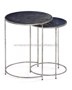 โต๊ะข้างสแตนเลสชุดโต๊ะกาแฟร่วมสมัยสองชิ้นพร้อมหินอ่อนสำหรับห้องสุดหรูและโรงแรม - Product Image 2