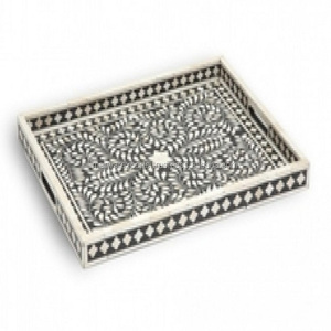 Antique Look Classic Design Bone Inlay Serving Tray - Product Image 4