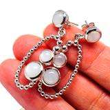 Precio bajo Arco Iris piedra lunar corte redondo bisel ajuste pendientes colgantes sólido 925 pendiente de plata esterlina joyería fina hecha a mano - Product Image 2