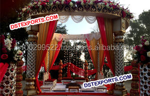 Mandap de Seis Pilares Real para Bodas, Mandap de Fibra, Mandap de Cristal para Escenario de Boda, Decoración de Eventos en Nuevo México y Melbourne - Product Image 2