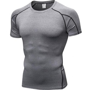 Haute qualité Compression personnalisé hommes Rash Guard chemises à manches courtes pleine Sublimation impression Polyester Fiber E-Sports vêtements - Product Image 1