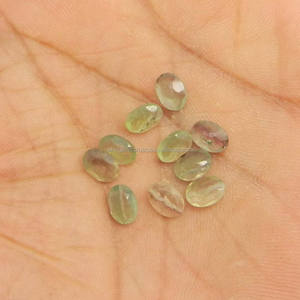 Piedra preciosa de fluorita múltiple de corte ovalado Natural de 7x5mm, piedra de joyería verde suelta de 1,05 Cts - Product Image 3