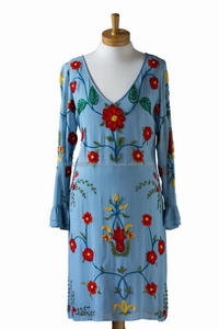 Noche elegancia impresionante de Georgette intrincadamente diseñado bordado Floral y de cuentas de trabajo clásico vestido de fiesta - Product Image 4