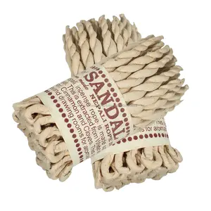 手作りサンダルウッドロープ香-100% 天然および有機-儀式ロープ香