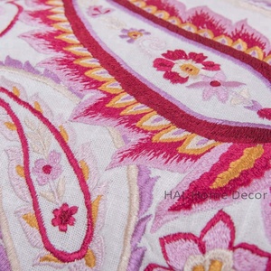 Wholesale Paisley Embroidered Pink <b>Cushion</b> <b>Cover</b>, Handmade Decorative Throw Pillow <b>Covers</b>, <b>designer</b> christmas Pillow - Product Image 6