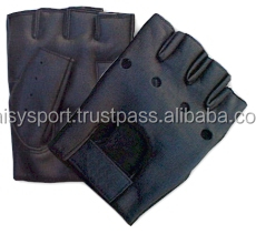 Guantes de Cuero para Levantamiento de Pesas, Medios Dedos, Transpirables, Antideslizantes, para Gimnasio y Ciclismo - Product Image 5