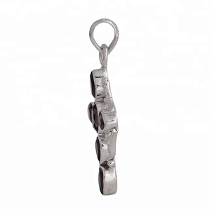 Piedra preciosa de cuarzo ahumado con corte de pera ovalada, colgante de diseñador de Plata de Ley 925 con colgante de moda Chapado en plata para mujer. - Product Image 2