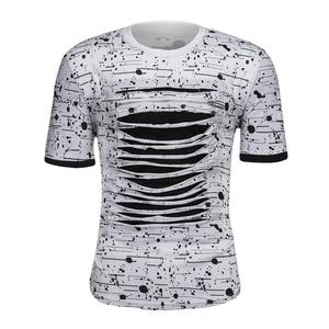 Camiseta de Verano para Hombre, Talla Grande, Informal, con Estampado, Cierre de Cremallera, Cuello Redondo, Manga Corta, 100% Algodón - Product Image 2