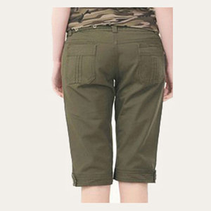 กางเกงขาสั้นทํางานผ้าฝ้ายระบายอากาศคุณภาพดีที่สุดสําหรับสุภาพสตรีที่มีเอวเพิ่มขึ้นปกติกระเป๋าสินค้าสวมใส่ทํางานกางเกงขาสั้นขากางเกงขาสั้นยาว - Product Image 2