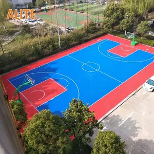 Portable plastic outdoor basketball court flooring