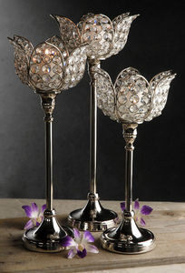 Candelabro de latón de 9 brazos con centro de mesa de cristal acrílico para bodas, lámpara de mesa para bodas, hoteles para decoraciones navideñas - Product Image 2