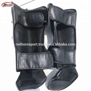 Cặp song sinh Muay Thai Shin Pad da bò thật da bảo vệ ống chân - Product Image 3