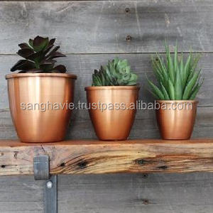 Support de pot de fleurs en cuivre au design classique, décoration extérieure pour la maison et le jardin, porte-plante décoratif - Product Image 2