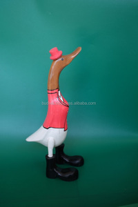 Canards de racines de bambou peintes à la main, 100%, modèle supérieur, peint à la main, décoration de maison en bois indonésien - Product Image 3