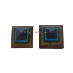 Buy Online Seven Chakra Pyramid With Turquoise - Product Image 1