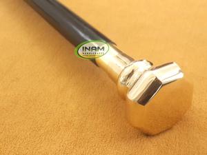 Bâton de marche pliable en bois de style vintage de qualité extrême et fait à la main/canne de marche en bois avec poignée de bouton en laiton de styliste - Product Image 4