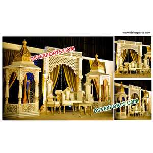 Jodha Akber-escenario de boda, Majestic Stage, conjunto de escenario de estilo Maharaja, escenario tradicional indio para boda - Product Image 1