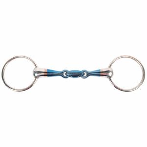 Shemax 2024 Caballo Ecuestre Venta al por mayor Todos los colores disponibles Anillo suelto de alta calidad Snaffle Blue Sweet Iron Bit - Product Image 2