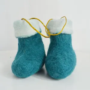 CDO-009, Christmas Felt Boot, Home and Festival Decorations, Made in Nepal Eco-friendly Handmade Wool Customized Felt & Yarn NP