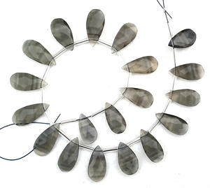 Pierres précieuses en Fluorite naturelle à facettes en forme de poire, perles de Briolette, vente en gros, fabrication de bijoux naturels - Product Image 3