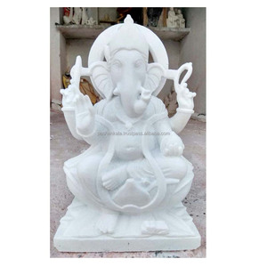 Ganesha Ji Murti-mármol blanco hecho a mano - Product Image 1